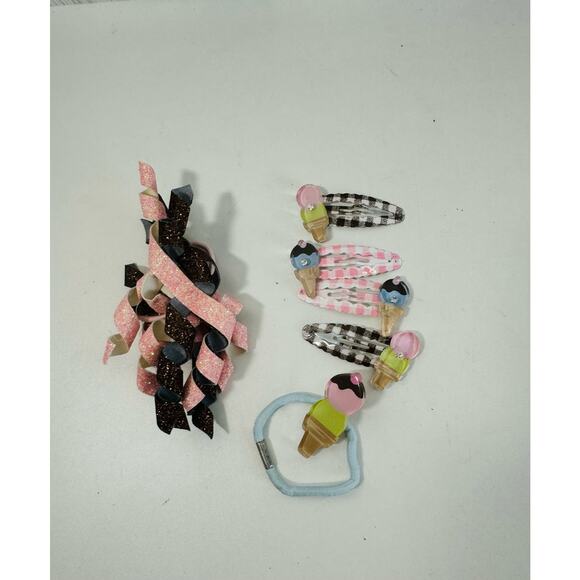 Vintage Gymboree “Ice Cream Social Hair Accessory Lot of 6  Clips, Curls - Picture 2 of 5